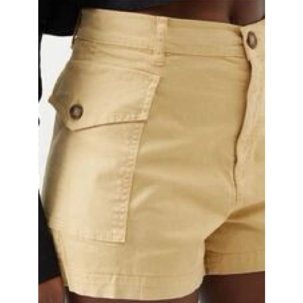 FRAME Utility Shorts Womens Size 30 Tan Khaki High Rise Cotton‎ Stretch pockets